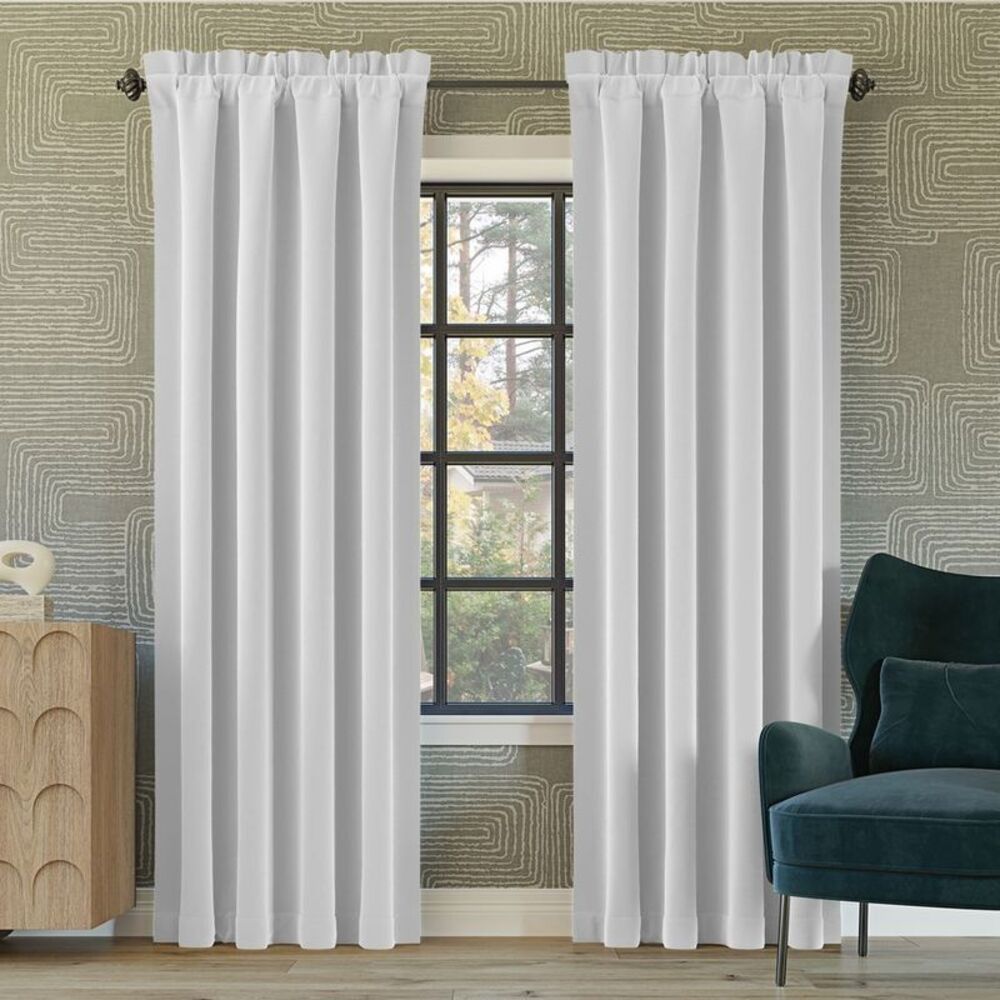 52"x108" Oslo 100% Blackout Theater Grade Extreme Rod Pocket Curtain Panel White